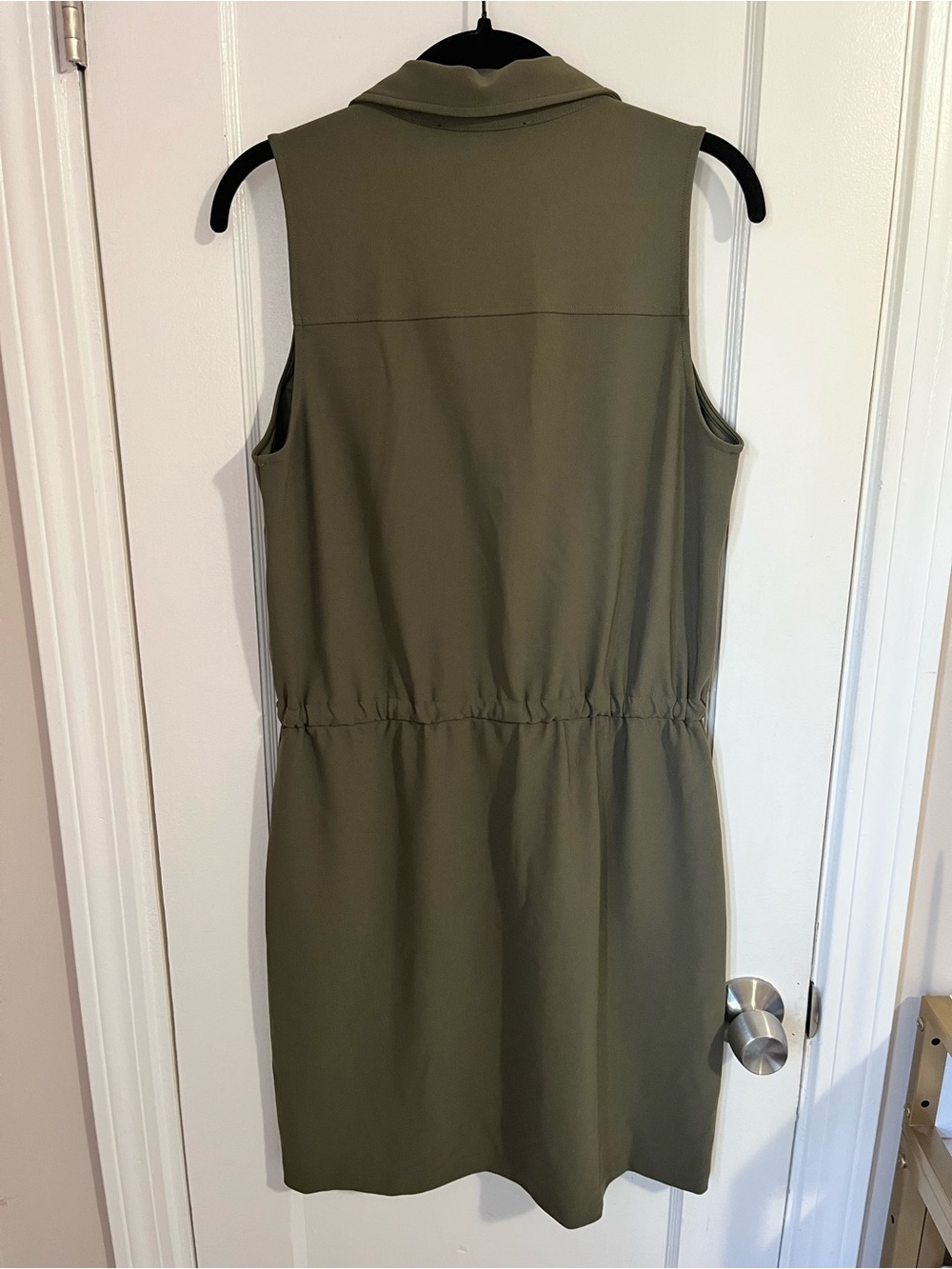 NWT Boston Proper Olive Sleeveless Drawstring Tracel Utility Dress - Picture 3 of 6